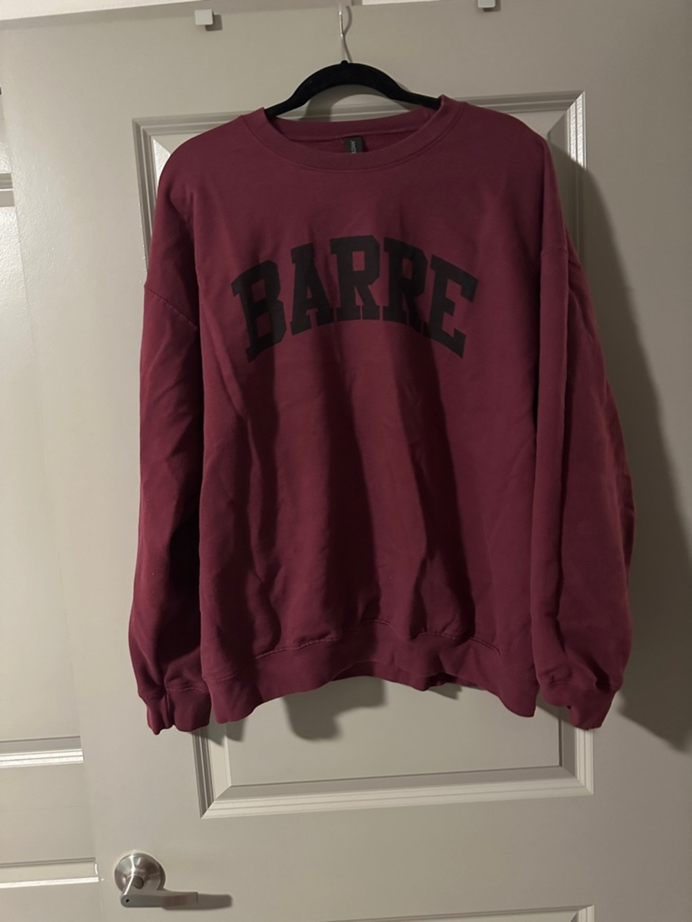 Pure Barre Maroon Crewneck Sweatshirt with Black Lettering